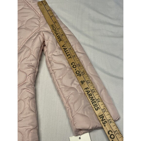 SO Quilted Barn Jacket/Coat Sz Girls 4/5 Lt Pink lightweight pockets snap zipper - Picture 11 of 14